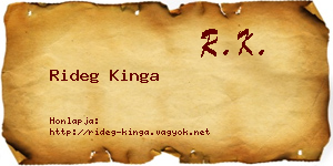 Rideg Kinga névjegykártya